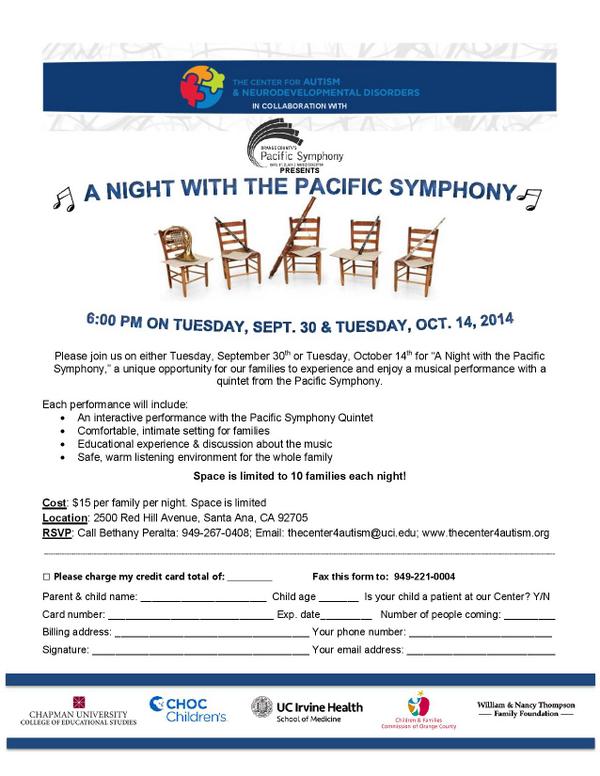 Center4AutismOC's tweet photo. Join us Tues. 9/30 "A Night With the @PacificSymphony"! Enjoy a musical show great for kids of all ages and needs! http://t.co/6fZBxOVJRE