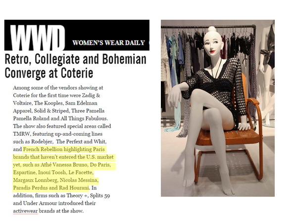 SISTERTRIBES's tweet photo. @womensweardaily features the @frenchrebellion and designers launched to the US during @ENKSHOWS Coterie last week. http://t.co/L2enITEfPl