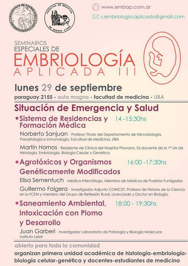 ezeqvarela's tweet image. Universidad y sociedad, salud pública y embriología. PROGRAMA COMPLETO-Lunes 29. @UBAMedicina @UBAonline #EmbrioCat1