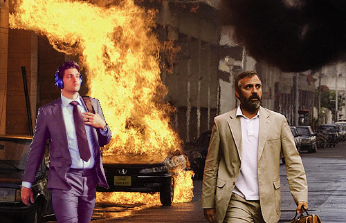 FootballExpert's tweet photo. Jay Cutler and George Clooney in Syriana. #SNPhotoGame http://t.co/q90kpRiLRZ