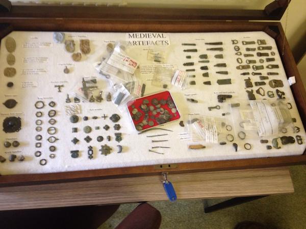 He also showed me his display cases he had 10 like this! These are where my good finds will be displayed #detecting