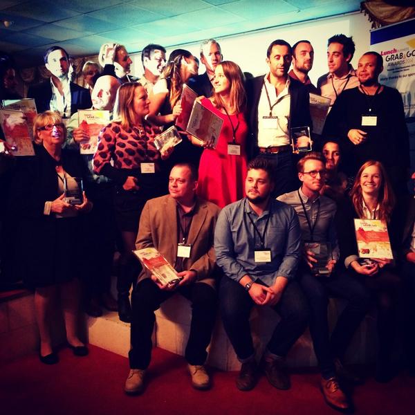JellybeanAgency's tweet photo. Happy winners all-round #LBAwards2014 @timberyarduk @leonrestaurants @EdsEasyDiner @YummyYorkshire @ca_puccinoUK http://t.co/2veZRd36Bg