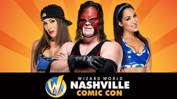 WWE's tweet photo. YOU can catch @KaneWWE and The @BellaTwins at @WizardWorld Nashville Comic Con THIS SATURDAY! http://t.co/xgUOy0AmR4 http://t.co/mNAbbc3VK5