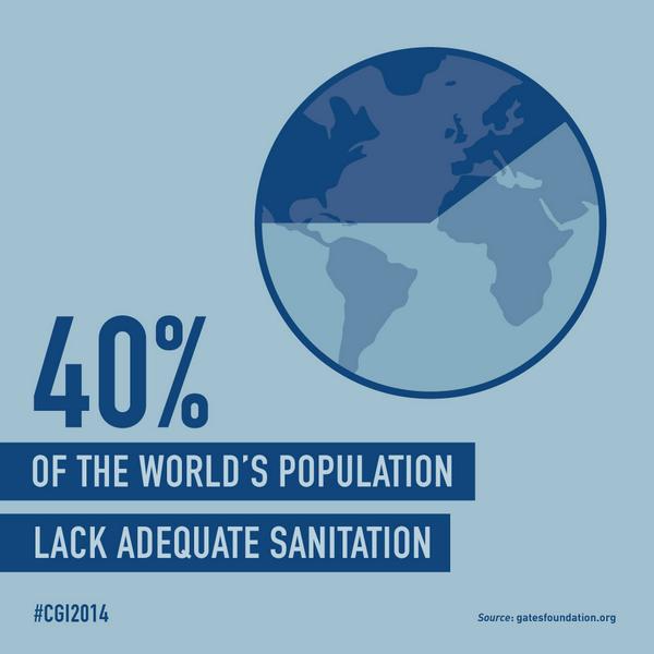 ClintonGlobal's tweet photo. How can 2.5 billion people living without toilets gain access to sanitation? http://t.co/I0SGiMSt1F #CGIOpen #CGI2014 http://t.co/X0JSGq0XEW