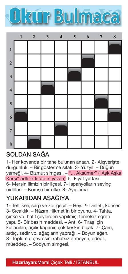 <a href="/mobidikcom/">mobidik</a> E-kitabım bugünkü Habertürk Gazetesinin bulmacasındaydı. Mobidik.com ailesinde olmak harika.