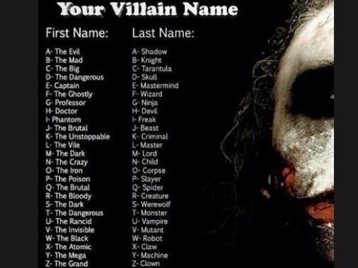I don't like my villain name....it's "The Unstoppable Beast" this title would more suit one of my other accs.