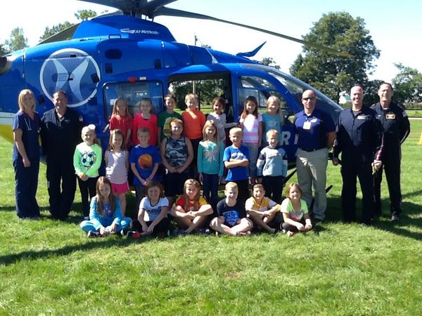 MNEStearley2nd's tweet photo. Great visit today from Mrs. Rosen to talk about being a nurse. Added bonus: A visit from Lutheran Air! #helicopterfun http://t.co/XDaGNo6fHr