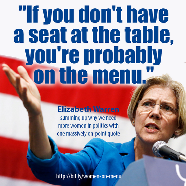 Image result for elizabeth warren on the menu