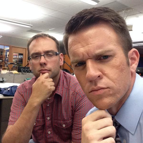 SteveTVNews's tweet photo. 'Steve squared' back at it today... working for you @komonews #WeNeedTShirtsMade w/@photog_feds #SteveSquared http://t.co/MCCPZaWf6w