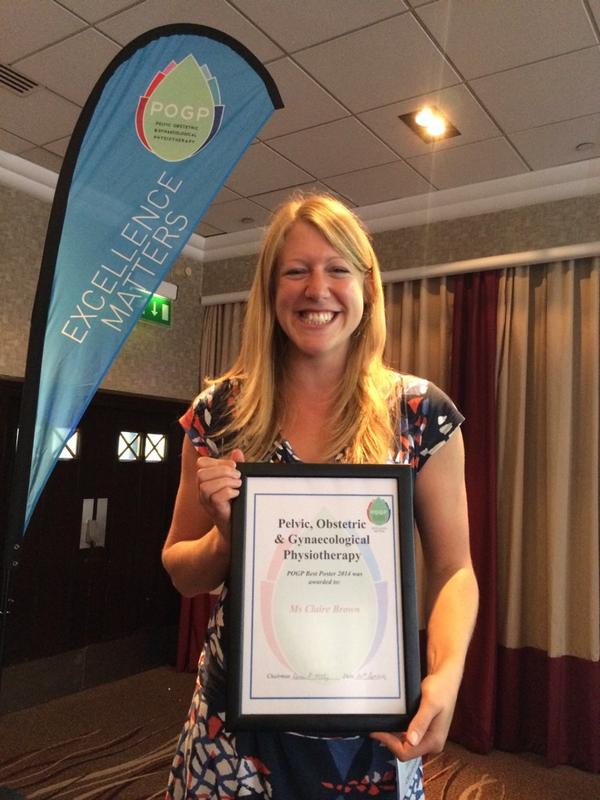 PelvicFloorPT's tweet photo. Nearly forgot 2 congratulate @addenbrookes Physio Claire Brown. Winning the poster prize @ThePOGP conference #POGP14 http://t.co/21CxN33phb