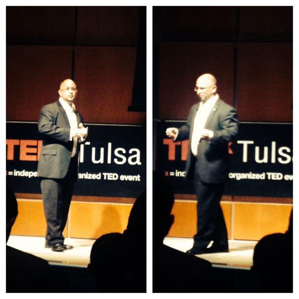 RandyGLangley's tweet photo. The amazing @daveburlin, regular at @1MillionCupsTUL, killing it at @TEDxTul #TEDxTul http://t.co/T16i3Ie3H3