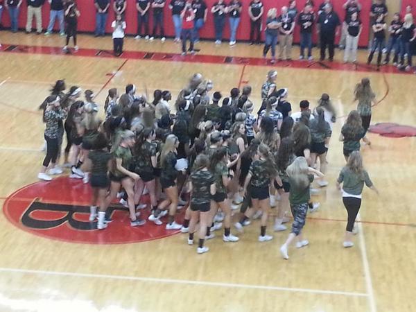 compsquadbritt's tweet photo. @GBCheerArmy cheering on their peers and looking fabulous! http://t.co/q1oLcCGQnn