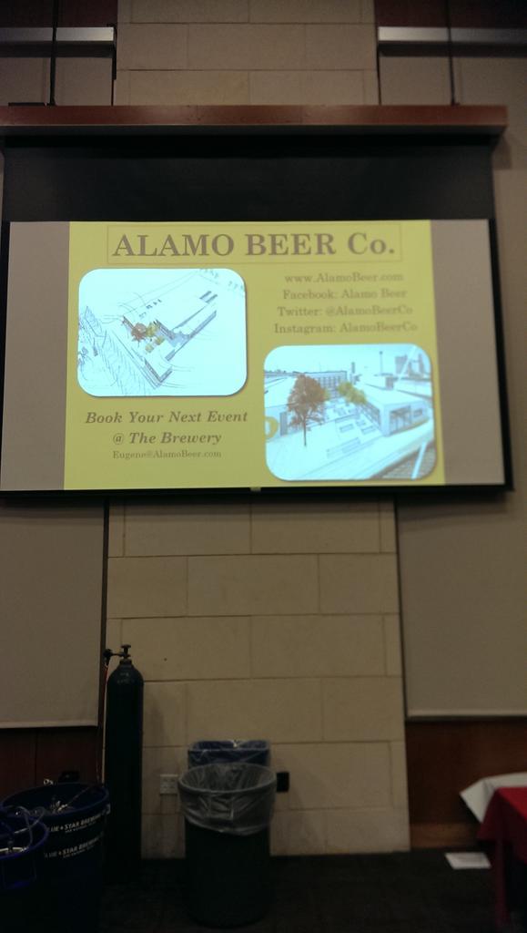 BarleyBlksmith's tweet photo. At the TPR views &amp; brews panel enjoying great beer / food samples.  The plans for the new @AlamoBeerCo look great! http://t.co/9b9mPURWlw
