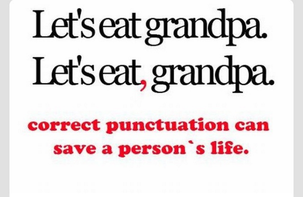 MrsWoltz's tweet photo. Did you know commas were this important? #knowthedifference #elkomiddle http://t.co/St6U5W6scx