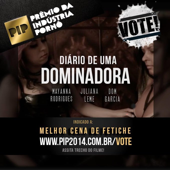 Sou indicada ao PIP como melhor cena de fetiche: Di&aacute;rio de uma dominadora. Vote: http://t.co/2iddkdk5SW<a href="/tag/pip2014"class="tags"><span>#pip2014</span></a>