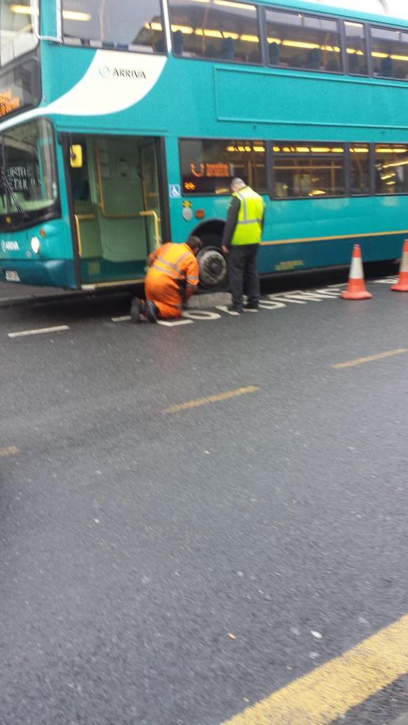 RahShivji's tweet image. Exactly what @ArrivaMedway bus driver wanted this morning.  #busfail #massivetyre