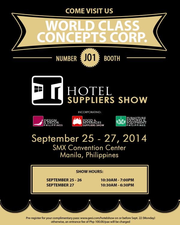 worldclassPH's tweet image. World Class Concepts Corporation brings you world renowned brands for Hotel and Restaurant Products!