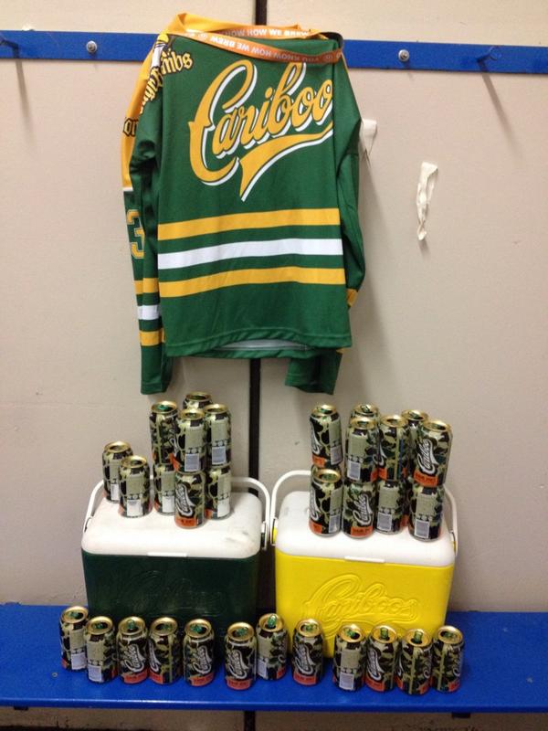 JagrBombsHC's tweet photo. Tough game to result in a tie tonight but at least we had this to look forward to post game. Thanks @Cariboobrewing http://t.co/ktqZ96TotU
