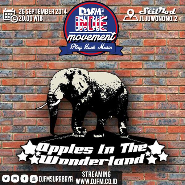 DJFMSURABAYA's tweet photo. Jumat ini #INDIEmovement di @stilrodcafe jam 8 malem bakal ada Apples In The Wonderland @aitw BE THERE PARAMUDA! http://t.co/fkGnrbBxUE