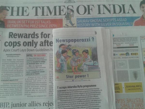 hanmireddy's tweet photo. Newspaperazzi? The next 175 years #GetWellSoonTOI http://t.co/7tVvlvIhhY