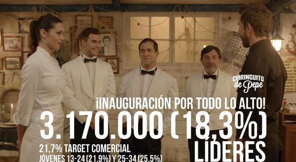 ARodriguezCF's tweet photo. 3.170.000 (18'3%) #Orgullo #ChiringuitoDePepe :) http://t.co/9iDELJ7zJB