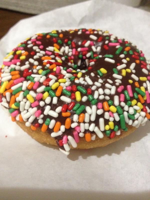 after 3pm, the donuts next door are only 81 cents. EIGHTY ONE CENTS. sprinkles immediately. #reallygoodjob
