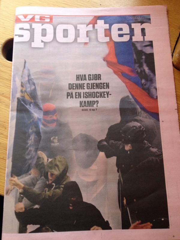 amyrvold95's tweet photo. FEIL fokus @vgsporten!Bruke side 1 til noen bråkmakere når @StavangerOilers gjør en bragd mot Bern!KOM IGJEN'A!#2chl http://t.co/FoLmlvSz20