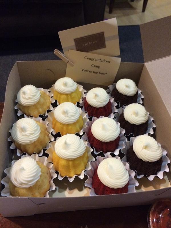 iemklar's tweet photo. Celebratory cake for #teamYahata to honor Craig!!! #congrats #bundtcakes #bundtlets http://t.co/SEHnJ5tLBY