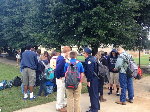 Students praying for the lost. I pray that these students will be the salt and light.