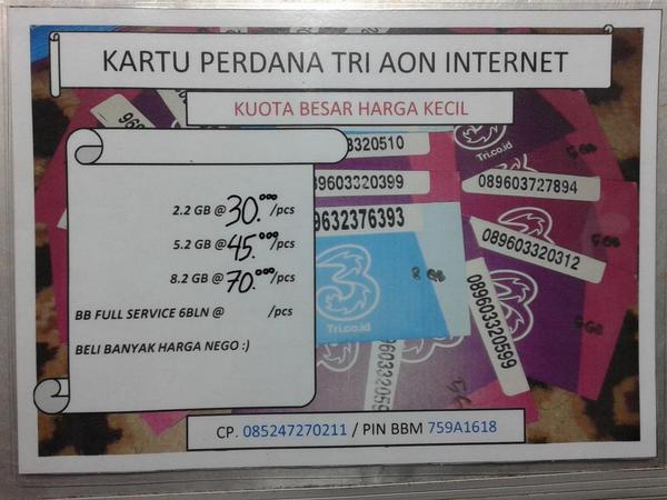 raja_perdan4's tweet image. @KotaBalikpapan ready perdana internet tri aon murah meriah 5gb#45rb,, 8gb#70rb  #pasaRabu
