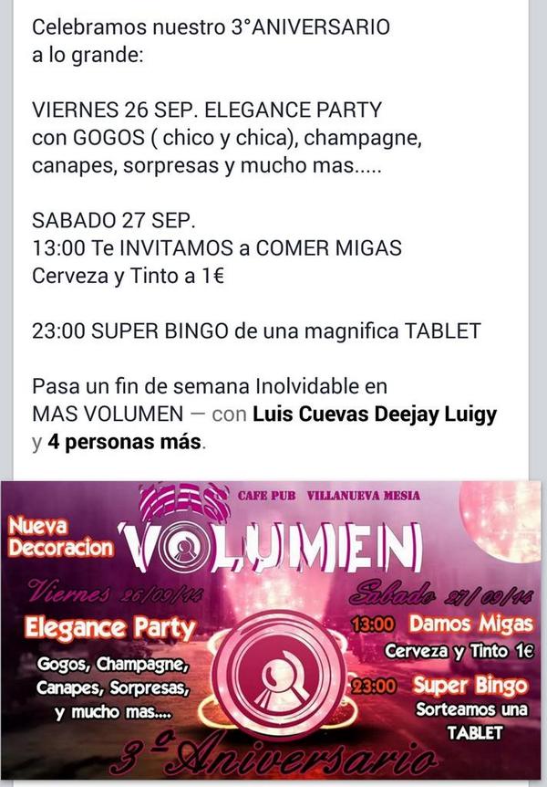 PubMasVolumen's tweet photo. 3°Aniversario http://t.co/A54wMvIUJ5