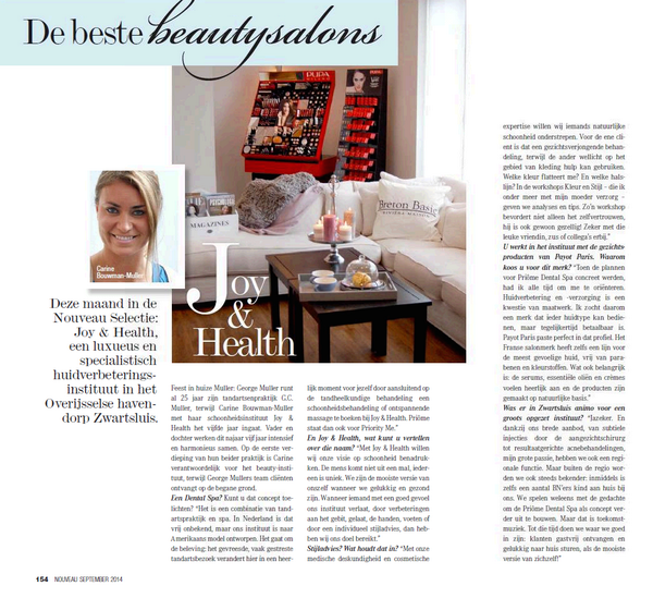 enjoyandhealth's tweet photo. Nouveau Magazine: "Joy &amp; Health, behorend tot de 24 beste beautysalons van Nederland” http://t.co/l5gUvzjqId
