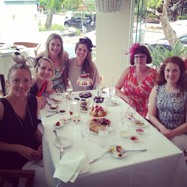 Sue, the winner of the brides tree competition. Having her hens high tea <a href="/noosabeachouse/">Noosa Beach House</a> , congratulations!