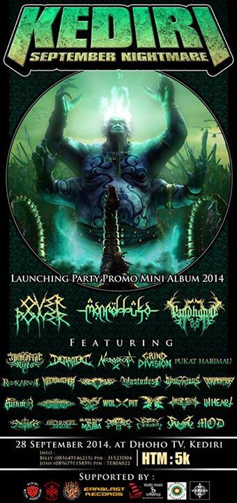 Besok hari minggu kami akan mentas di acara KEDIRI SEPTEMBER NIGHTMARE 28 September 2014 @ Dhoho Tv Kediri. HTM: 5K
