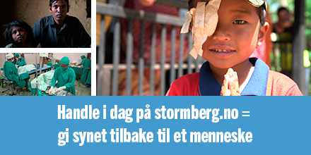I dag sponser vi en øyeoperasjon for hver unike kunde som handler på stormberg.no #iCare