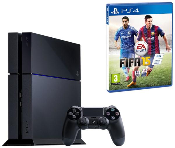 pushsquare's tweet image. #PS4 with #FIFA 15, just £329 on @AmazonUK right now: amazon.co.uk/Playstation-Co…