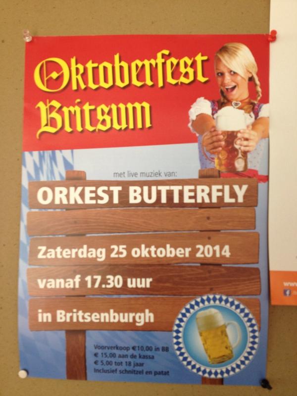 festbritsum's tweet photo. Heeft u al kaarten voor het oktoberfest op zat 25 oktober!! Nu verkrijgbaar in britsenburgh a 10,- onder de 18 jr 5,- http://t.co/uTemUOIuD3