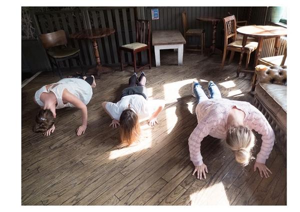 CostOfLivingUK's tweet photo. @alexandtea @LGauge getting into shape before show one on Friday! 26/27/28 Sept @theragfactory #fittheatre http://t.co/pBrw5d7osh