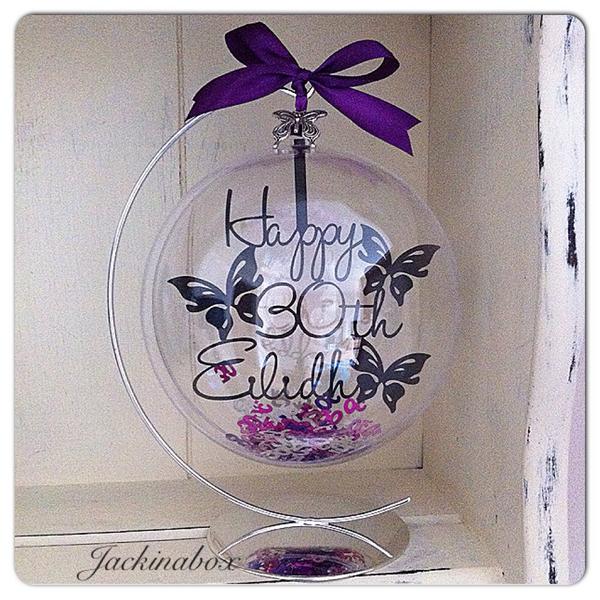 JackinaboxUK's tweet photo. My butterfly design, birthday bauble http://t.co/LfdmHXsToF