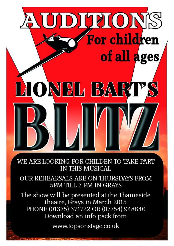 CHILDREN  required for local amateur musical production visit web site for of Lionel Bart's war time musical.