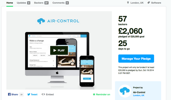 AppAirControl's tweet image. We've just hit 10% of our total goal #crowdfunding on @kickstarter. Thanks for all the support guys! Spread the word