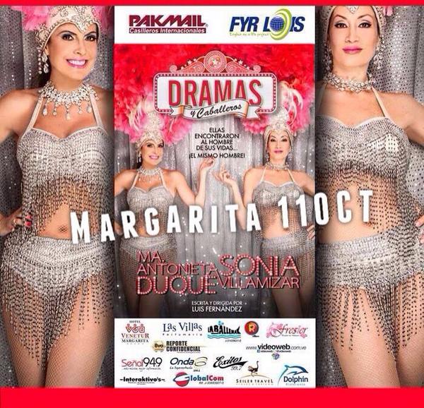 mariantosmith's tweet photo. "@pakmailmta: @mariantoduque y @SoniaVillamizar #Margarita #DramasyCaballeros entradas en @globalcomve @pakmailmta http://t.co/Bb5yXOXRG9"