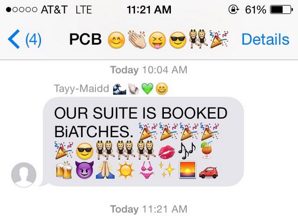 JennaKay3's tweet photo. Woke up to the best text ever 😄😊😎🙈😈👍❤️ #Round2 #WatchOut  @pcbmarch @springbreakpcb @PCBLinkUp http://t.co/vi33WQLPfO