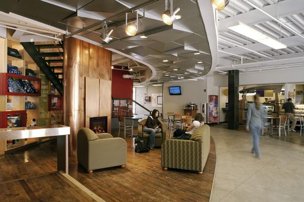 _SBACT's tweet image. Pictured below: The @lasellcollege #campus #center. Designed by @SBA_Boston. #academicdesign