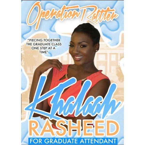 Canadian_dove's tweet photo. VOTE Khalaah J to represent the graduate class the RIGHT way! Piecing TOGETHER the Graduate class one step at a time! http://t.co/R3r4a19LTd