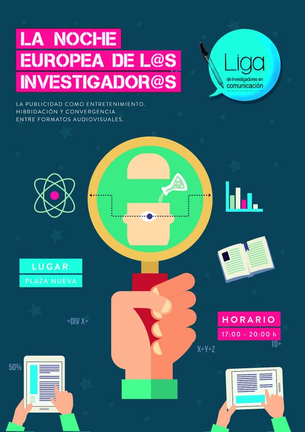 ligaincom's tweet photo. Ayúdanos a difundir nuestro cartel para la #ERN14 #NocheInvestigadores #Sevilla gracias @yellow_mono http://t.co/lf8PnW5Qvc