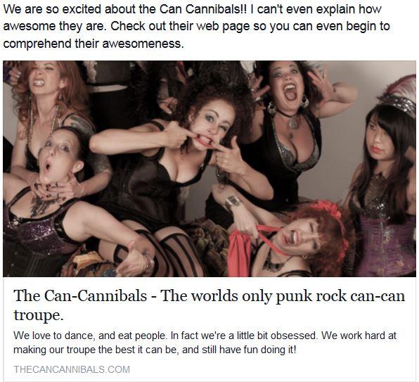 baudeville's tweet photo. @backercamp @jobtrending @BurlesqueMoulin Beware the Cancannibals this Saturday! https://t.co/cphMRRrRGQ http://t.co/vCoKBO3PEP