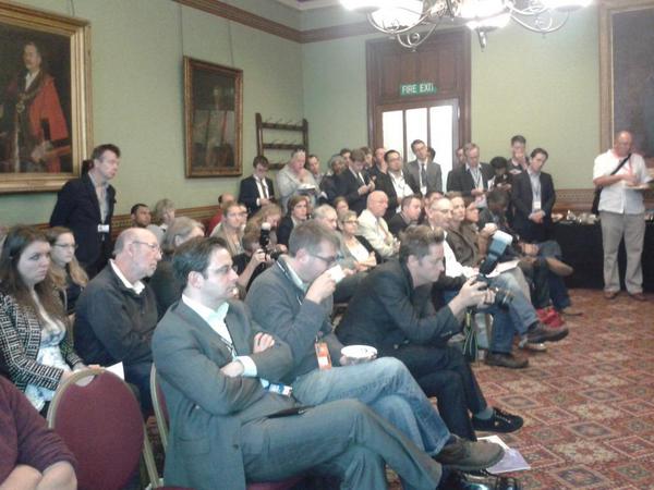 PaulJMonaghan's tweet photo. Room rammed at #lab2014 @prospect_uk event. @CoopEnergy agree with @CarolineFlintMP - market reform needed. http://t.co/9J3Hq2GlNj