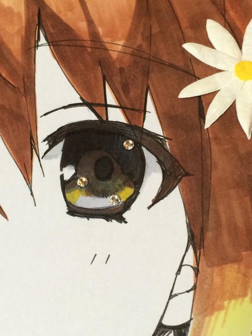 色紙デコり中。ラインストーンでキラキラ 