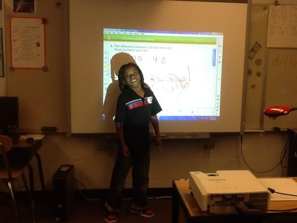 Third grader shares strategies on interactive SMARTBoard!